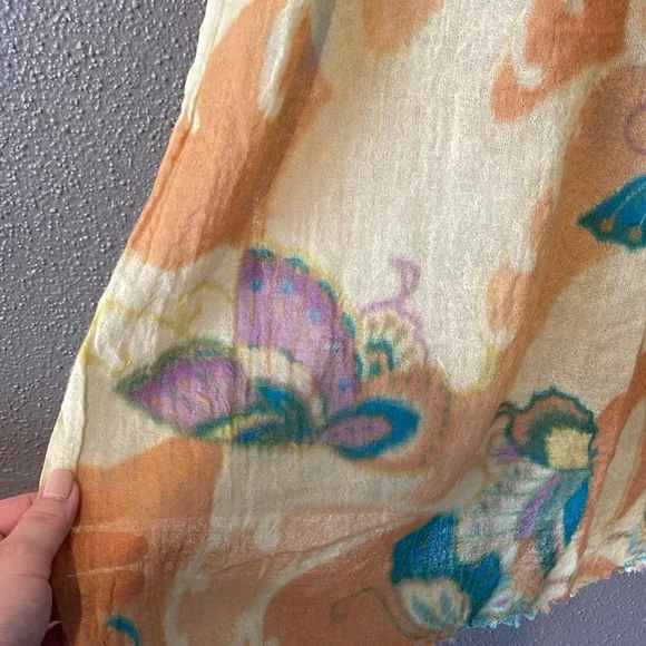 Anthropologie Fluttery Papillon Wool Fringe Scarf - Picture 7 of 10